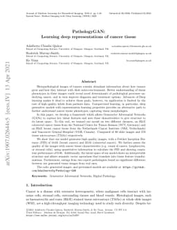 PathologyGAN: Learning deep representations of cancer tissue