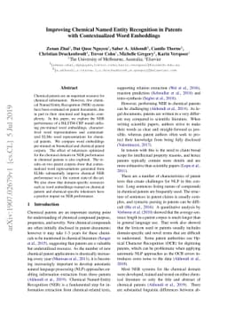 Improving Chemical Named Entity Recognition in Patents with
  Contextualized Word Embeddings
