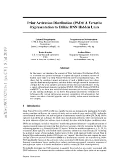 Prior Activation Distribution (PAD): A Versatile Representation to
  Utilize DNN Hidden Units