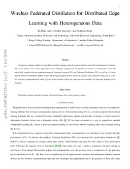 Wireless Federated Distillation for Distributed Edge Learning with
  Heterogeneous Data