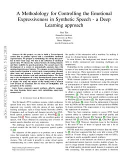 A Methodology for Controlling the Emotional Expressiveness in Synthetic
  Speech -- a Deep Learning approach
