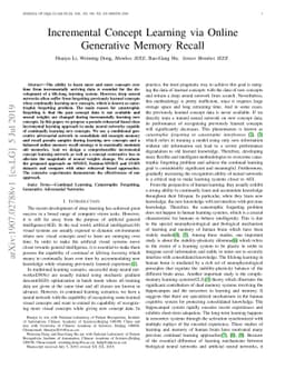Incremental Concept Learning via Online Generative Memory Recall