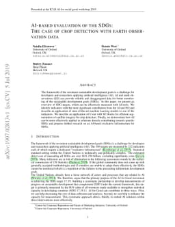 AI-based evaluation of the SDGs: The case of crop detection with earth
  observation data