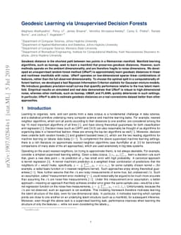 Geodesic Learning via Unsupervised Decision Forests