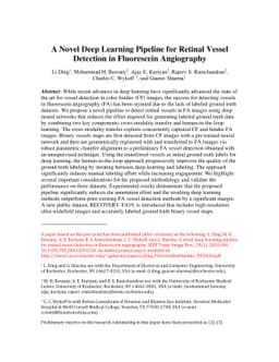 A Novel Deep Learning Pipeline for Retinal Vessel Detection in
  Fluorescein Angiography