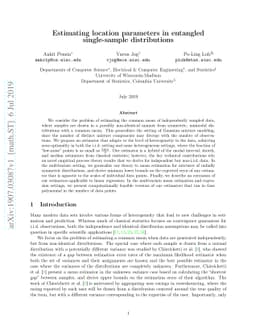 Estimating location parameters in entangled single-sample distributions
