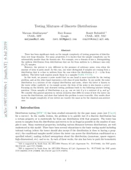 Testing Mixtures of Discrete Distributions