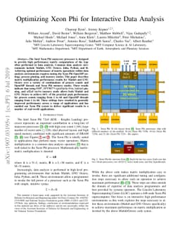 Optimizing Xeon Phi for Interactive Data Analysis