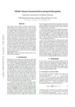NIESR: Nuisance Invariant End-to-end Speech Recognition