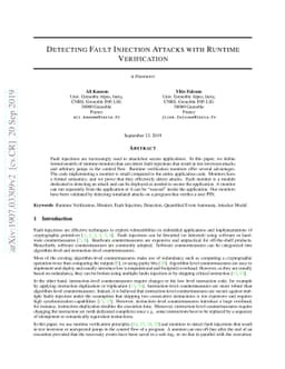 Detecting Fault Injection Attacks with Runtime Verification