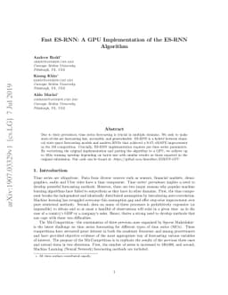 Fast ES-RNN: A GPU Implementation of the ES-RNN Algorithm