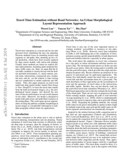 Travel Time Estimation without Road Networks: An Urban Morphological
  Layout Representation Approach