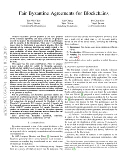 Fair Byzantine Agreements for Blockchains