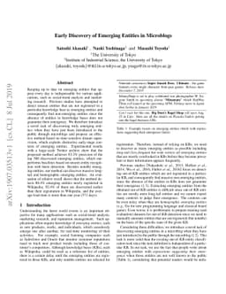 Early Discovery of Emerging Entities in Microblogs