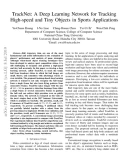 TrackNet: A Deep Learning Network for Tracking High-speed and Tiny
  Objects in Sports Applications