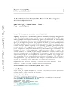 A Hybrid Stochastic Optimization Framework for Stochastic Composite
  Nonconvex Optimization