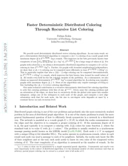 Faster Deterministic Distributed Coloring Through Recursive List
  Coloring