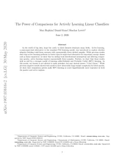 The Power of Comparisons for Actively Learning Linear Classifiers