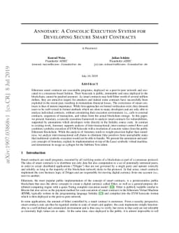 Annotary: A Concolic Execution System for Developing Secure Smart
  Contracts