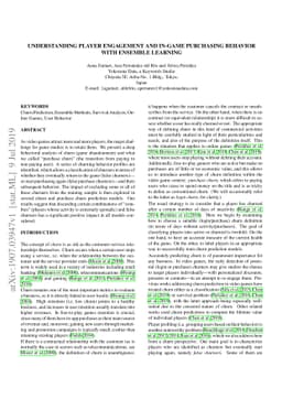 Understanding Player Engagement and In-Game Purchasing Behavior with
  Ensemble Learning
