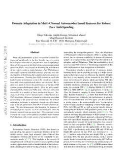 Domain Adaptation in Multi-Channel Autoencoder based Features for Robust
  Face Anti-Spoofing