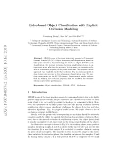 Lidar-based Object Classification with Explicit Occlusion Modeling