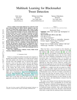 Multitask Learning for Blackmarket Tweet Detection