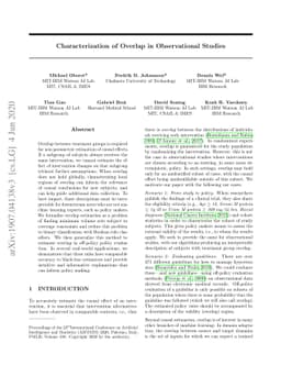Characterization of Overlap in Observational Studies
