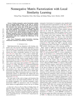 Nonnegative Matrix Factorization with Local Similarity Learning