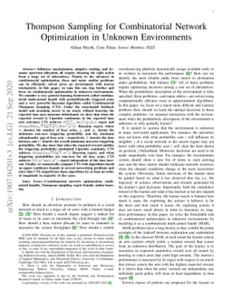 Thompson Sampling for Combinatorial Network Optimization in Unknown
  Environments