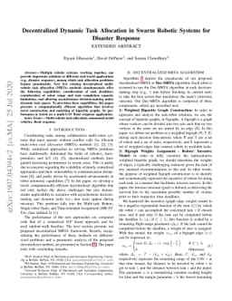 Decentralized Dynamic Task Allocation in Swarm Robotic Systems for
  Disaster Response