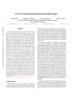 A New Stereo Benchmarking Dataset for Satellite Images