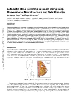 Automatic Mass Detection in Breast Using Deep Convolutional Neural
  Network and SVM Classifier