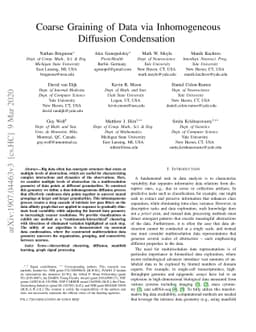 Coarse Graining of Data via Inhomogeneous Diffusion Condensation