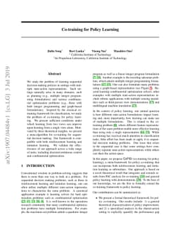 Co-training for Policy Learning