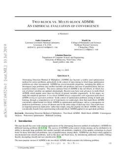 Two-block vs. Multi-block ADMM: An empirical evaluation of convergence