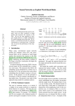 Neural Networks as Explicit Word-Based Rules