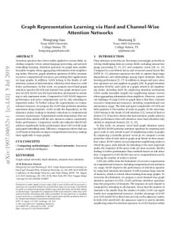 Graph Representation Learning via Hard and Channel-Wise Attention
  Networks