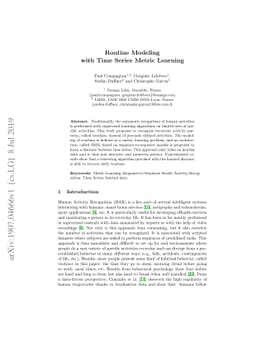 Routine Modeling with Time Series Metric Learning