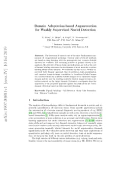 Domain Adaptation-based Augmentation for Weakly Supervised Nuclei
  Detection