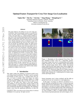 Optimal Feature Transport for Cross-View Image Geo-Localization