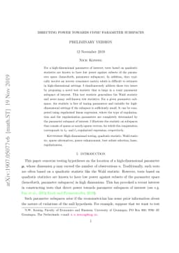 Directing Power Towards Conic Parameter Subspaces