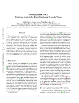 Activitynet 2019 Task 3: Exploring Contexts for Dense Captioning Events
  in Videos