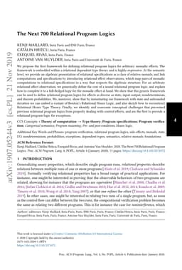 The Next 700 Relational Program Logics