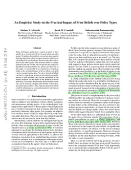 An Empirical Study on the Practical Impact of Prior Beliefs over Policy
  Types
