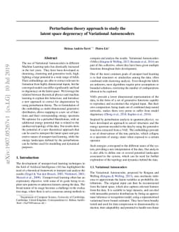 Perturbation theory approach to study the latent space degeneracy of
  Variational Autoencoders