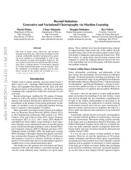 Beyond Imitation: Generative and Variational Choreography via Machine
  Learning