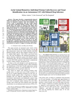 Aerial Animal Biometrics: Individual Friesian Cattle Recovery and Visual
  Identification via an Autonomous UAV with Onboard Deep Inference