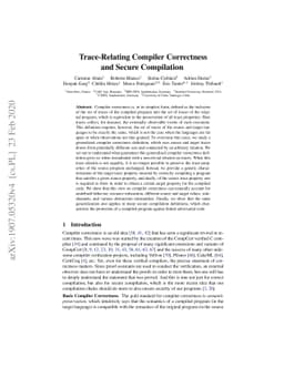Trace-Relating Compiler Correctness and Secure Compilation