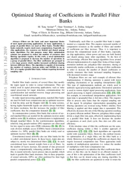 Optimized Sharing of Coefficients in Parallel Filter Banks